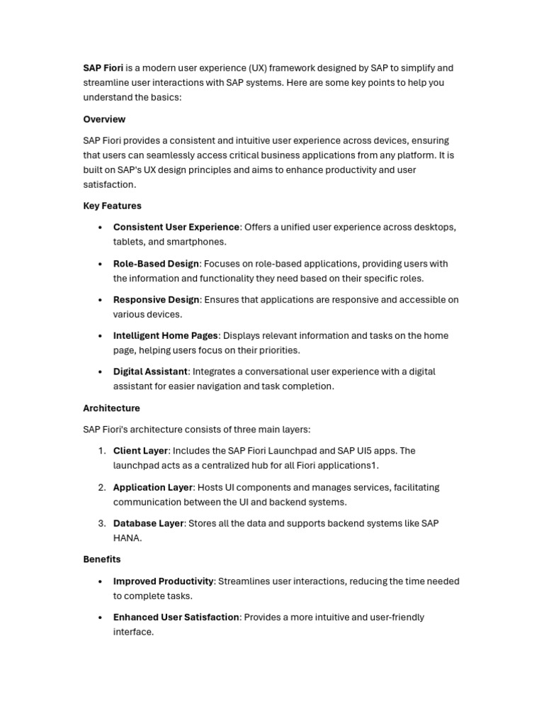 Understanding SAP Fiori UX Framework | PDF