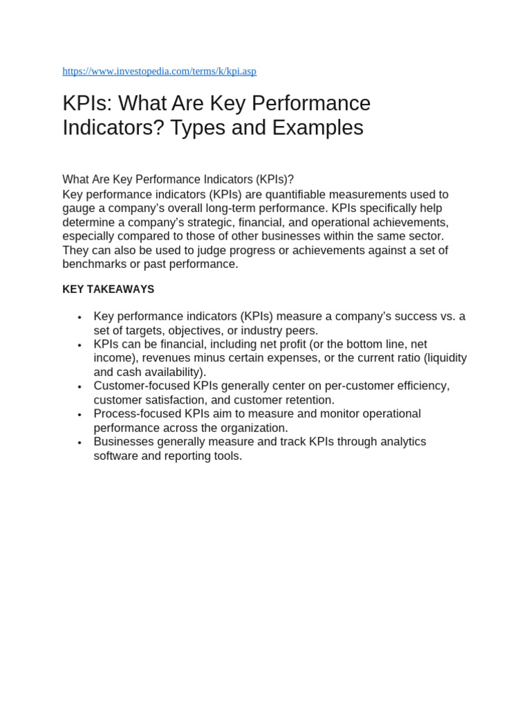 b | PDF | Performance Indicator | Goal