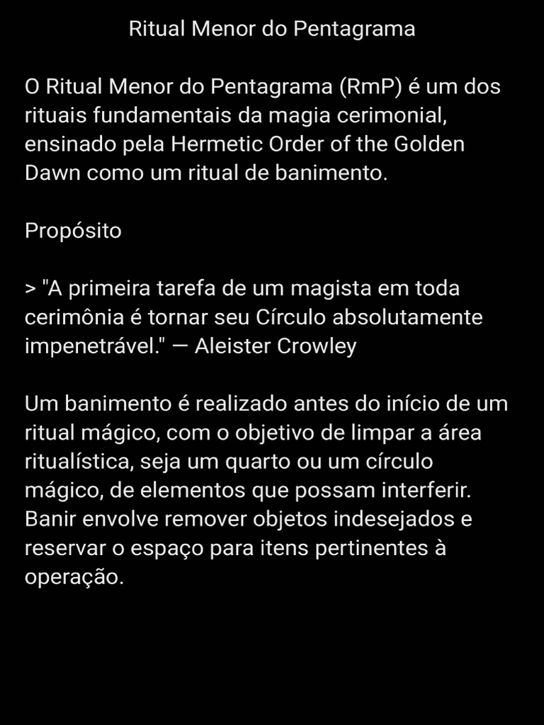 Ritual Menor Do Pentagrama | PDF
