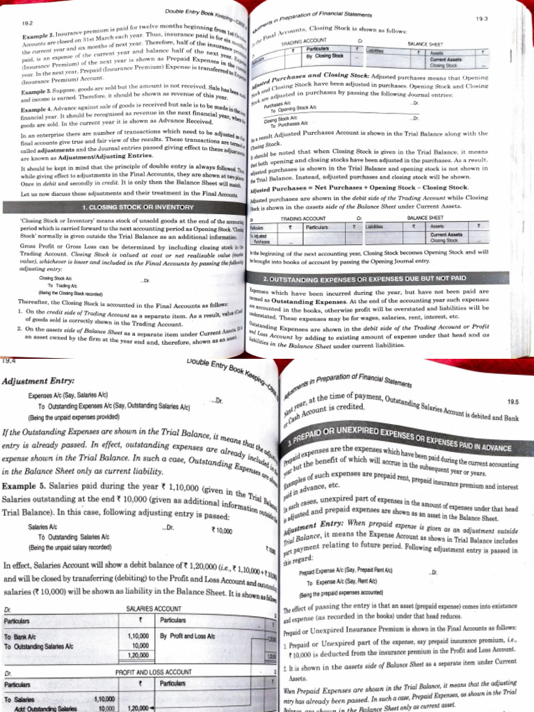 Double Entry Bookkeeping Adjustments Guide | PDF | Debits And Credits ...