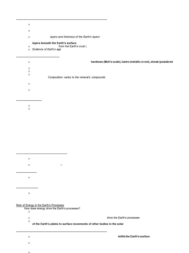 ees-prelim-notes (1) | PDF | Earth Sciences | Earth