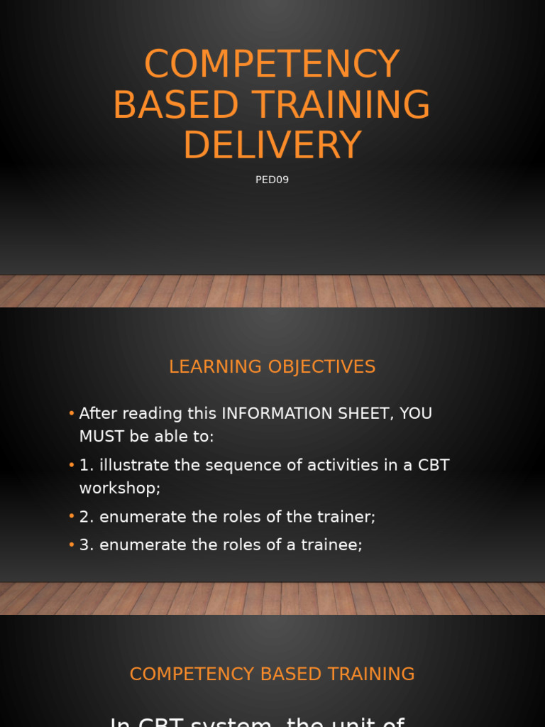 Competency-Based Training Guide | PDF | Learning | Cognition