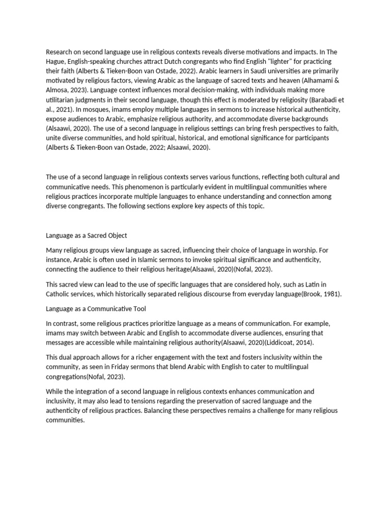 Diglossic Code-Switching in Religious Discourse | PDF | Multilingualism ...