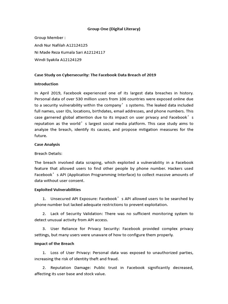Facebook 2019 Data Breach Analysis | PDF | Security | Computer Security