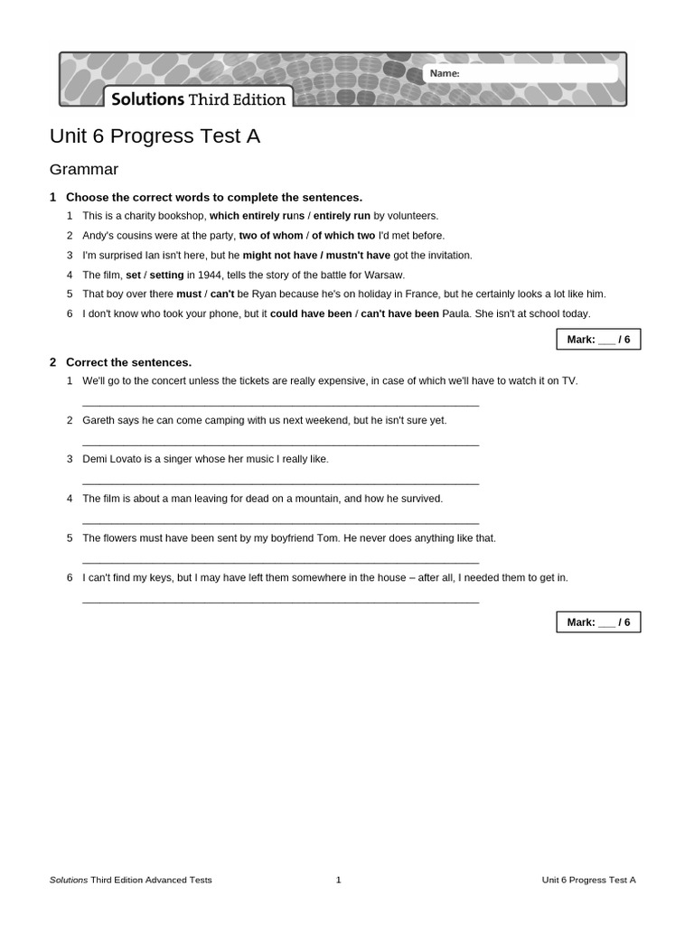 Unit 6 Progress Test A Solutions | PDF | Emmeline Pankhurst | Socrates