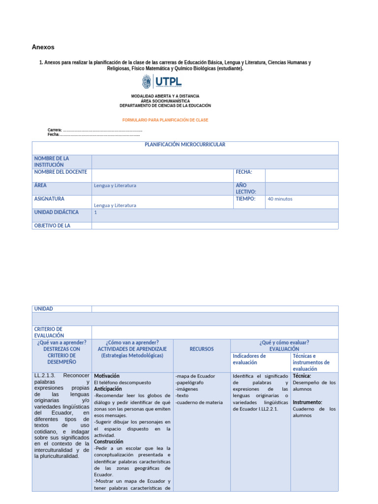 Formato de Plan de Clases 1 | PDF | Evaluación | Aprendizaje