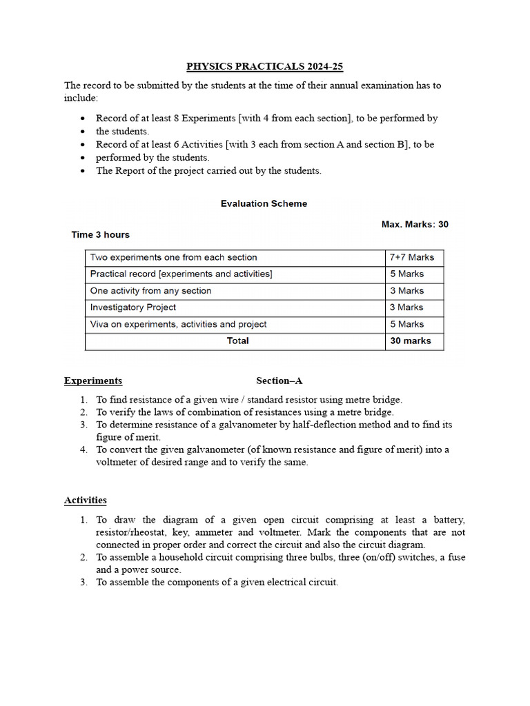 Physics Pracs 2024-25 | PDF