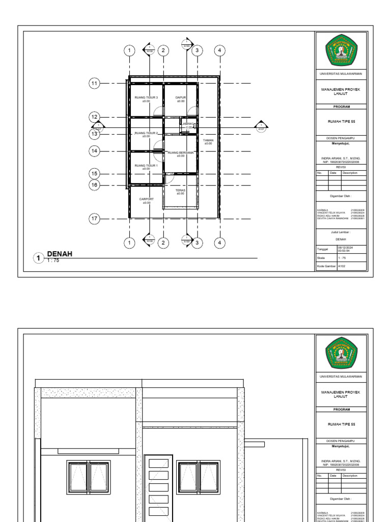 Denah dan Detail Rumah Tipe 55 | PDF