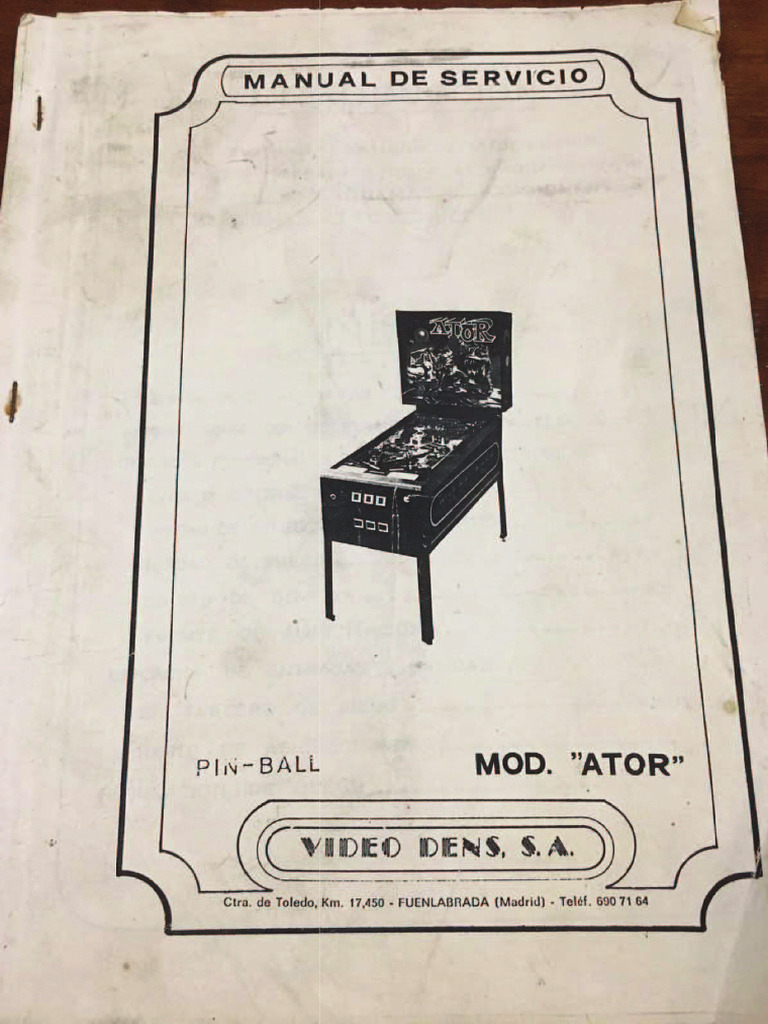 Ator-Pinball-Manual Descargar Manual | PDF