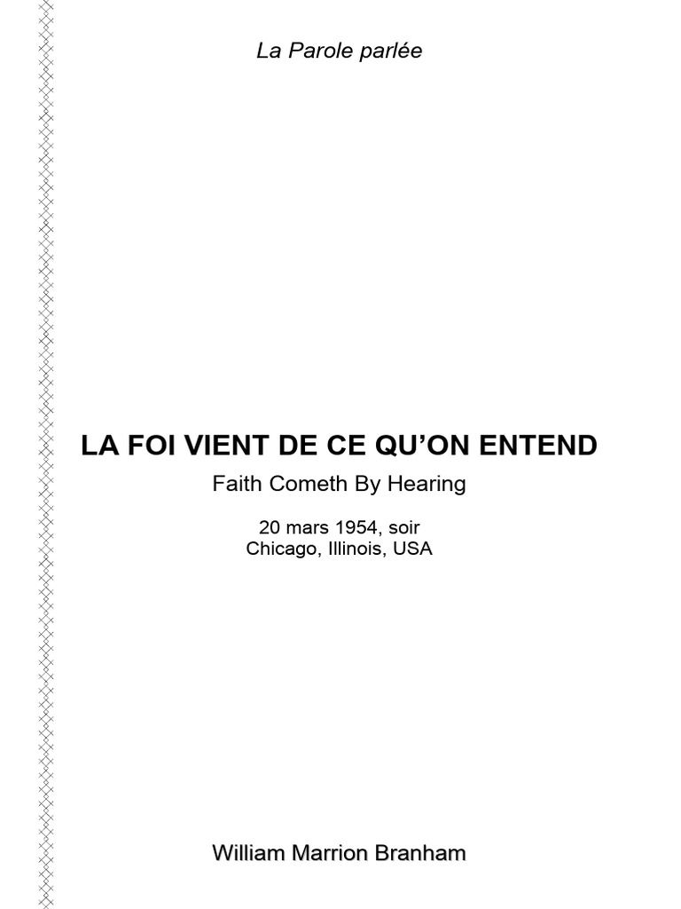 La foi vient de ce qu'on entend | PDF | Dieu | Abraham