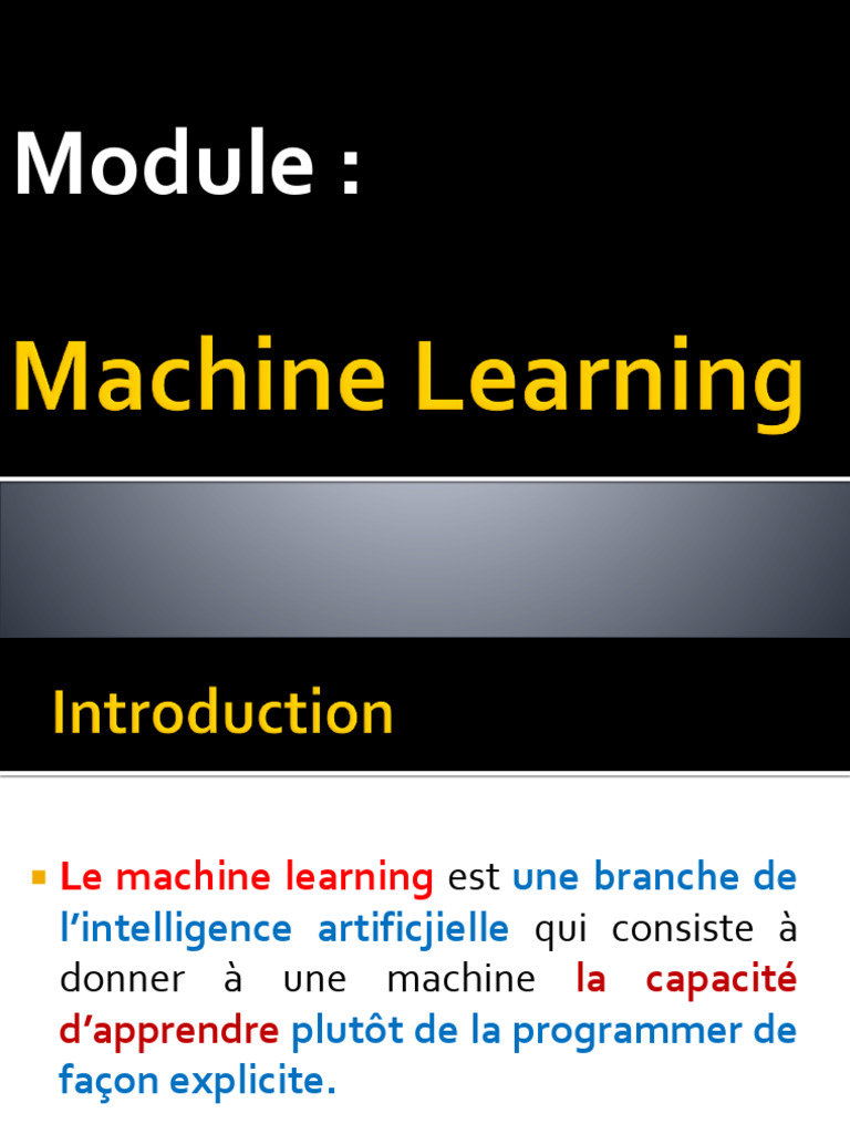 Introduction au Machine Learning | PDF | Apprentissage automatique ...