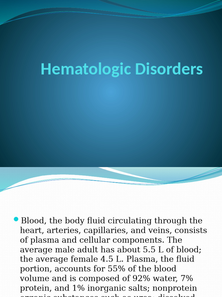 Hematologic Disorders 7 | PDF | Anemia | White Blood Cell