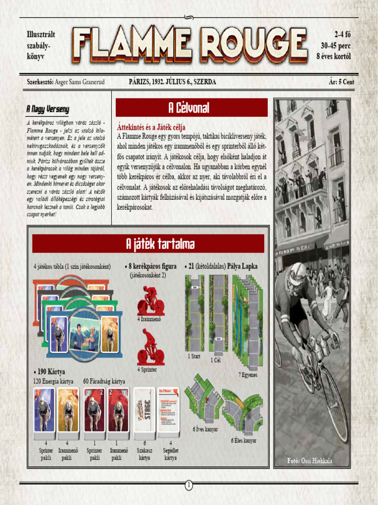 Flamme Rouge Rulebook Hun | PDF