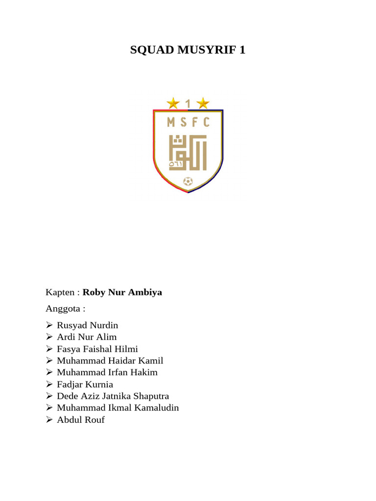 Anggota Futsal Musyrif 561 2024 | PDF