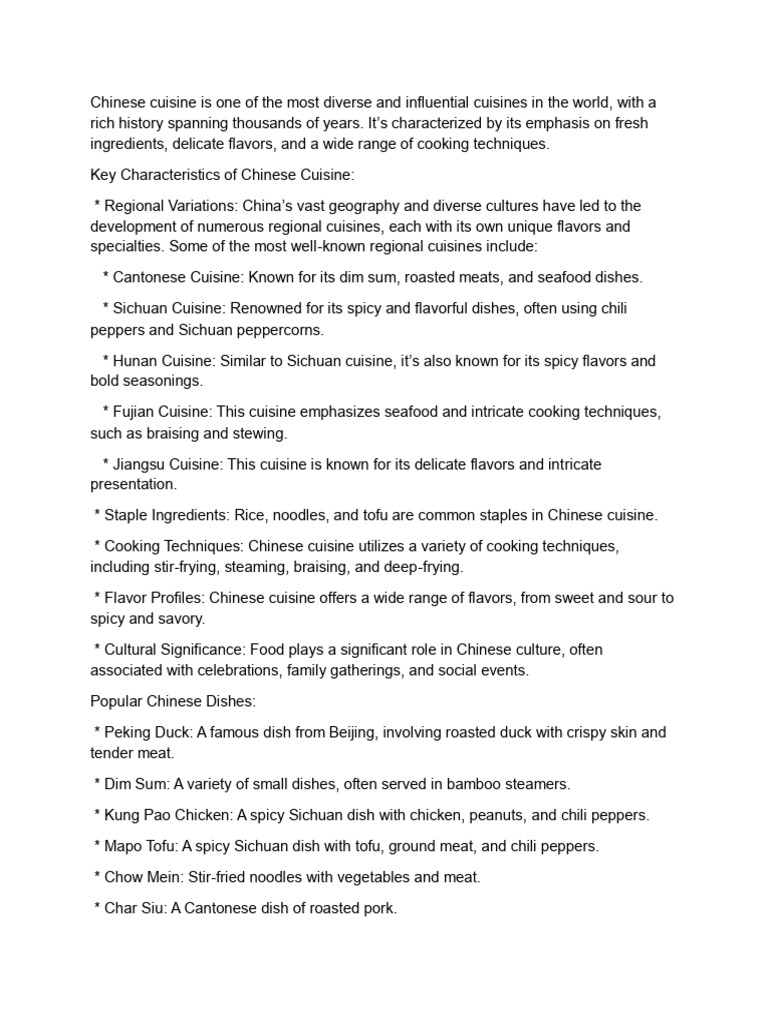 CHINESE CUISINE INFORMATION visual data 5