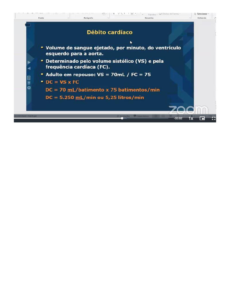 Fisiologia Uninter Calculo Dbito Cardiaco | PDF