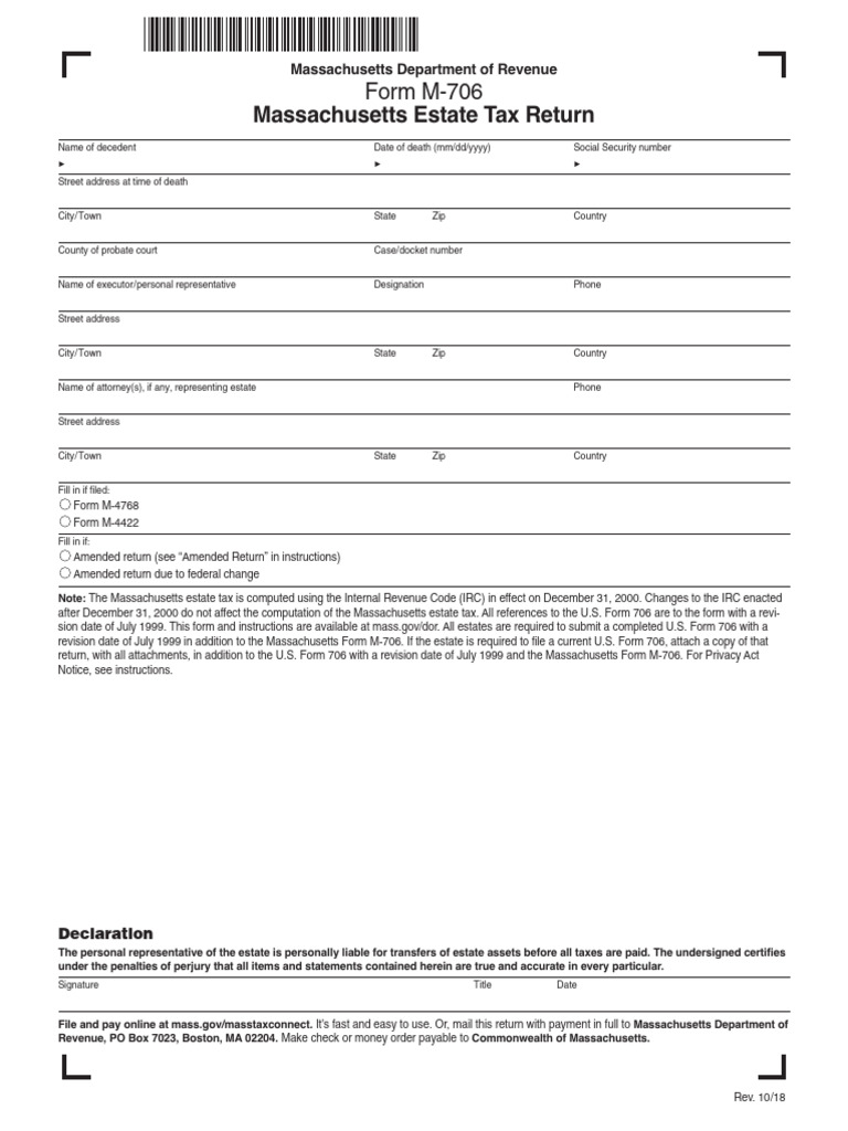 Dor estate form m706 pdf estate tax in the united states internal