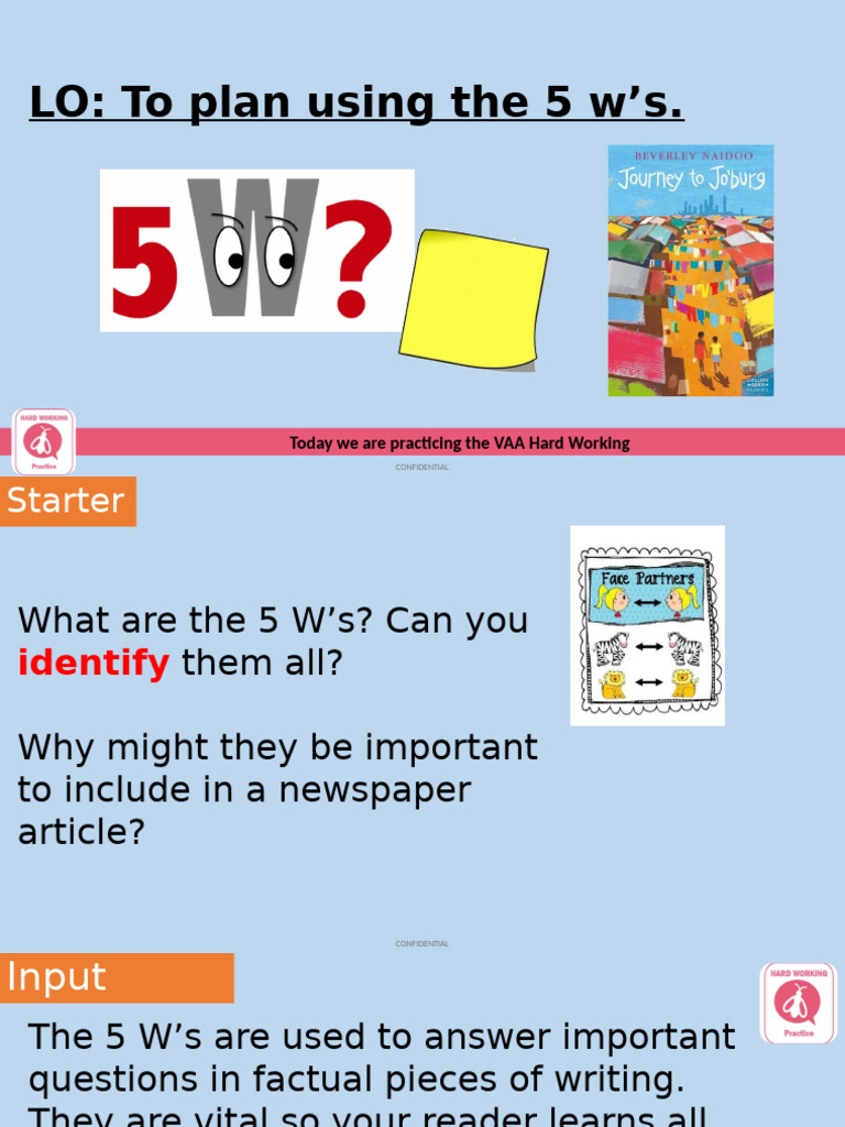 Planning with the 5 W's for Reports | PDF | Human Communication