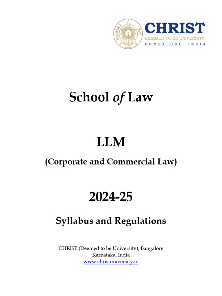 LLM Corporate and Commercial Law Syllabus | PDF | World Trade ...
