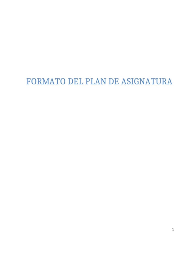 Formato de Plan de Asignatura | PDF | Plan de estudios | Aprendizaje
