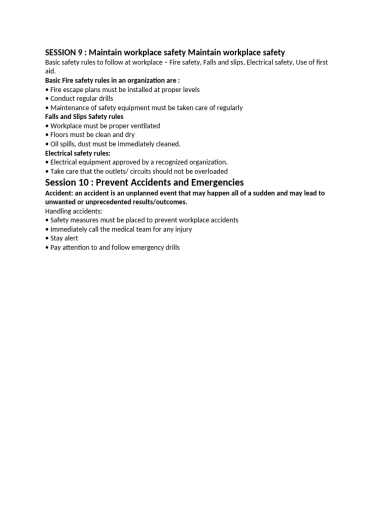 HEALTHY , SAFE ENVIRONMENT | PDF | Occupational Safety And Health ...