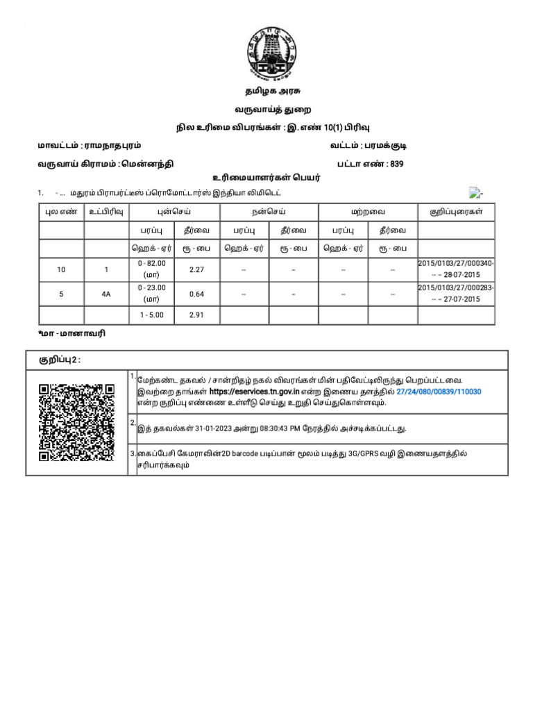 Paramakudi Maduram Property 2 | PDF