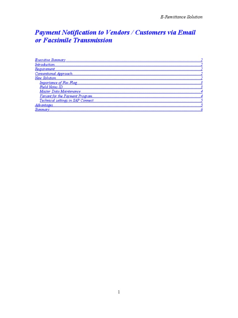 E-Remittance Solution Overview | PDF | Email | Fax