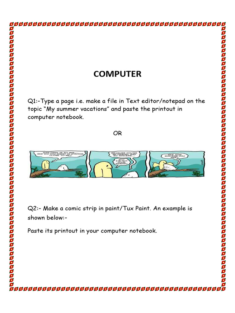 CBSE Class 2 Computers Practice Worksheet (9) | PDF image.