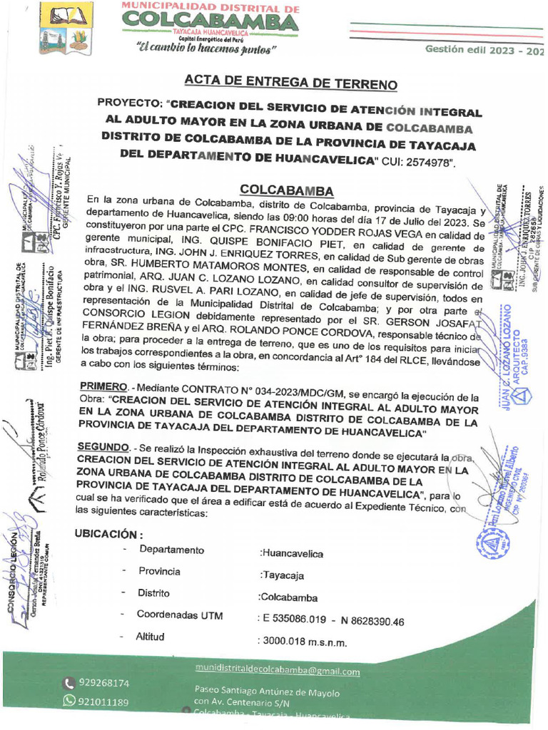 Acta de Terreno PDF | PDF