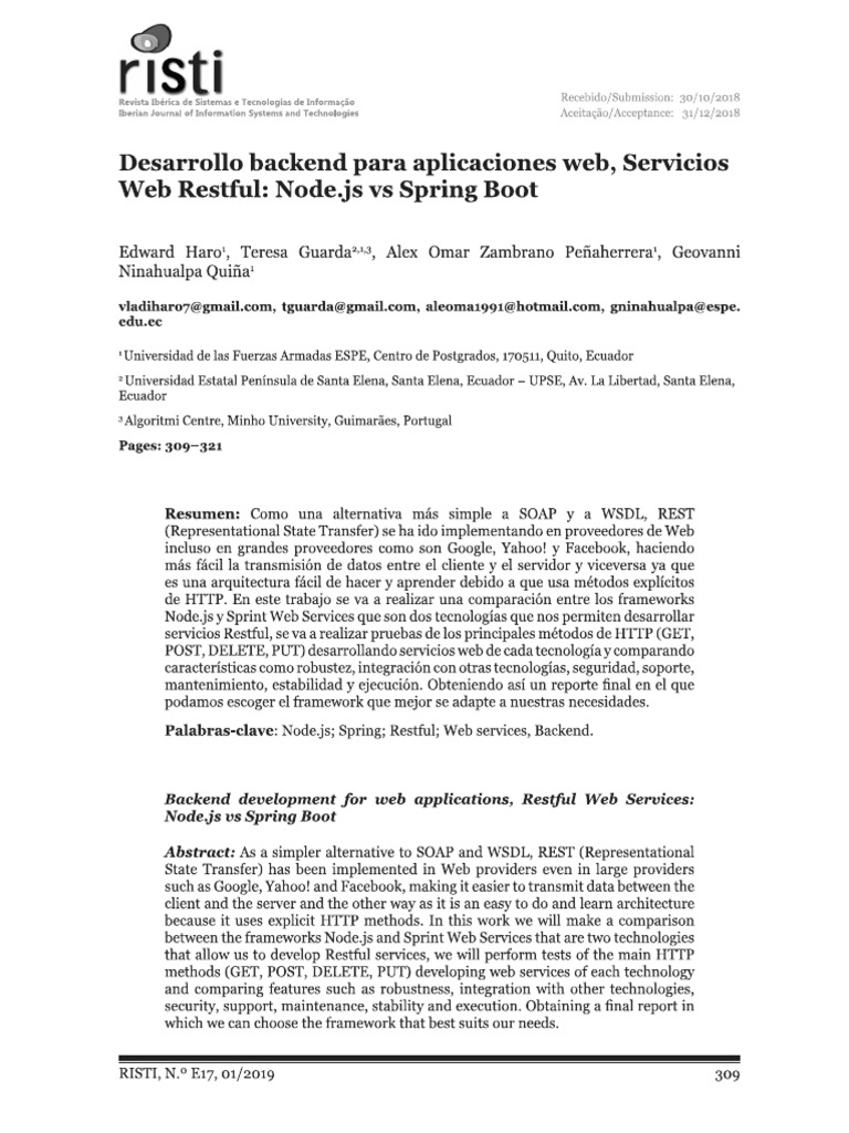 Desarrollo Backend Aplicaciones Web - Servicios Web Restful | PDF