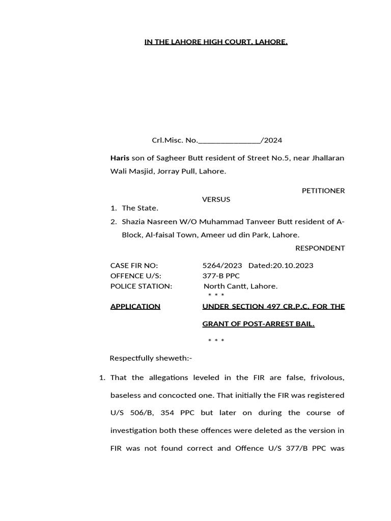 Haris Post Bail High Court | PDF | Bail | Prosecutor