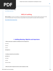 Multiple Choice Question of auditing MCQ of auditing Bcom 3rd year