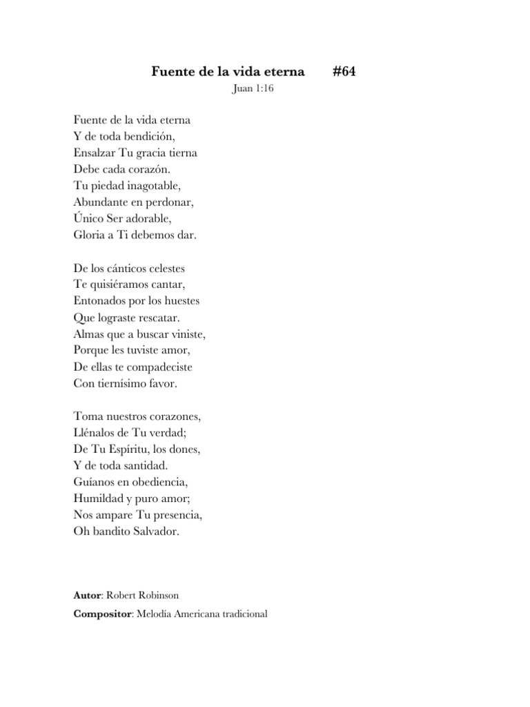 Fuente de La Vida Eterna Letra | PDF