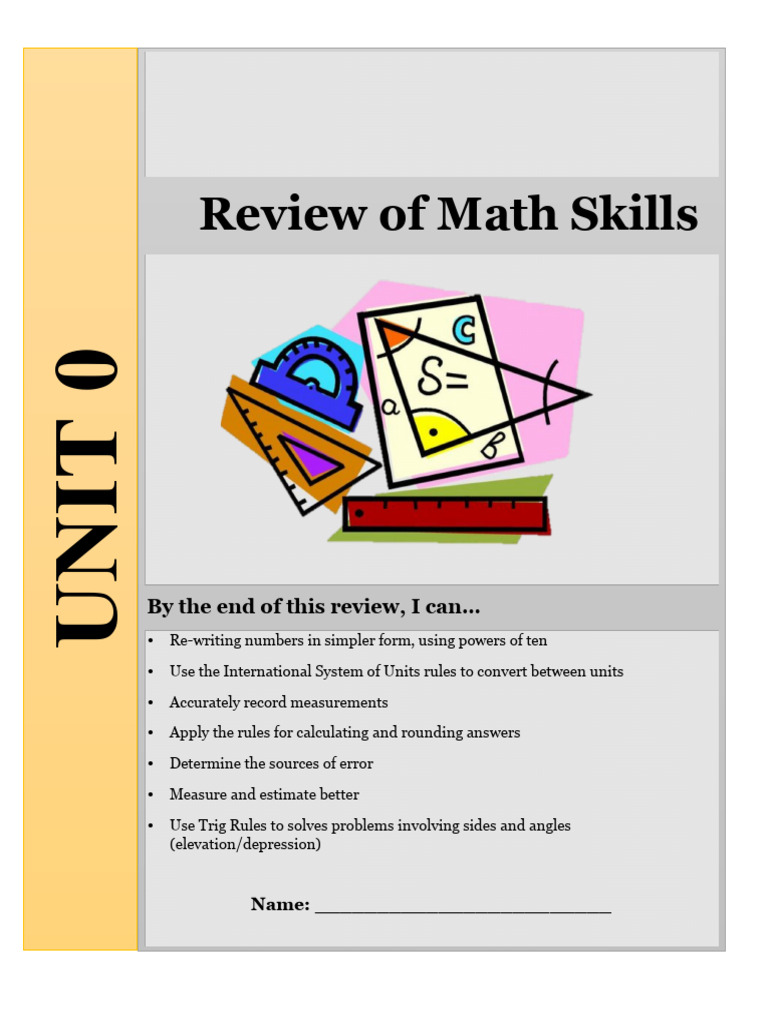 Review of Math Skills | PDF | Significant Figures | Trigonometric Functions