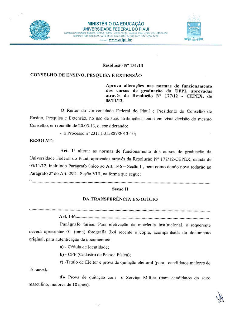 Resolução 131.2017 CEPEX | PDF