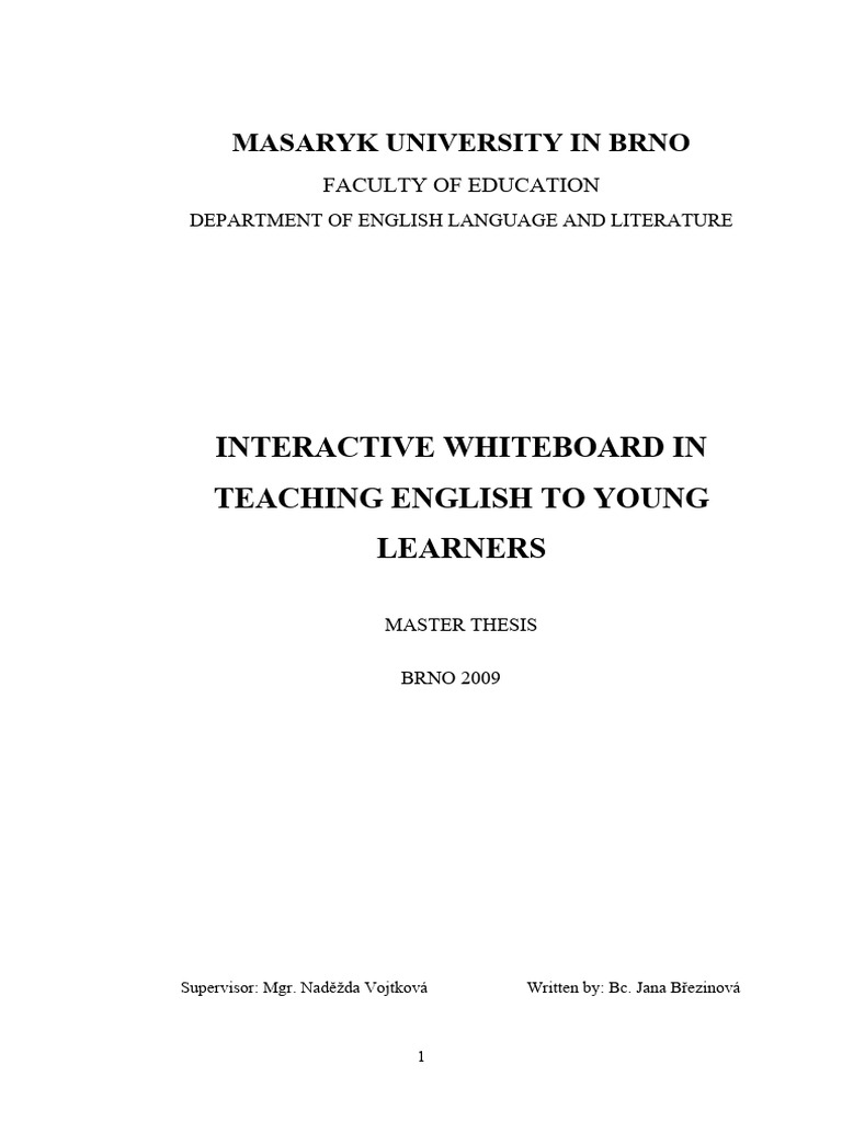 Interactive Whiteboard for Young Learners | PDF | Learning | Teachers