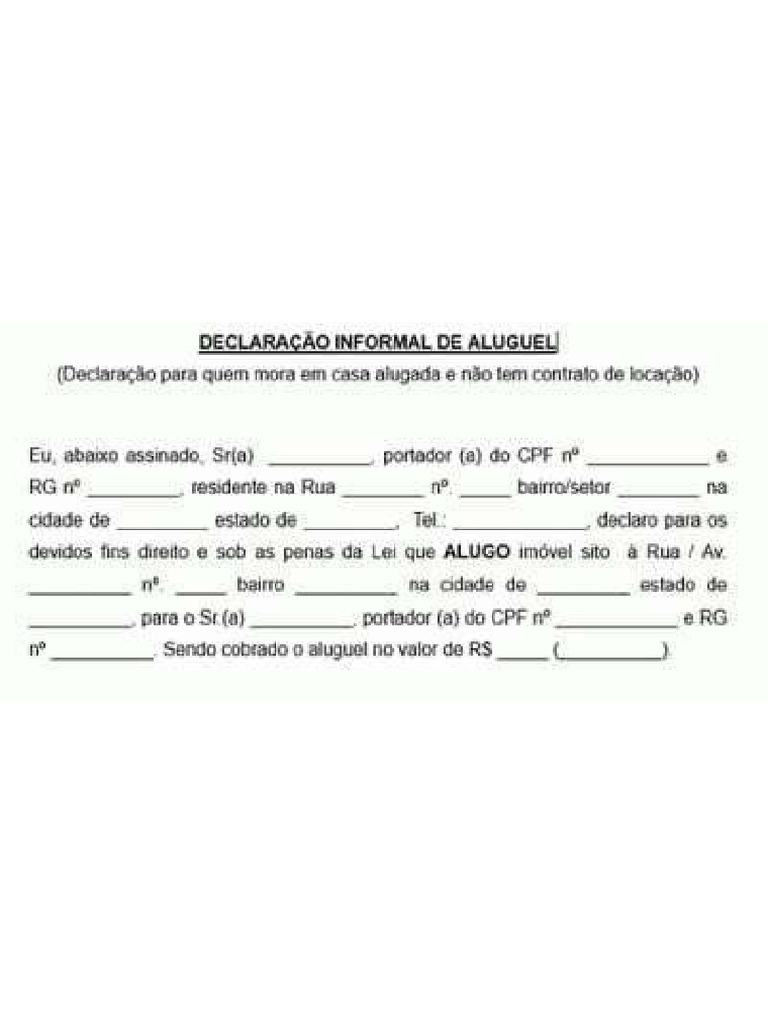 Declaração de Aluguel | PDF