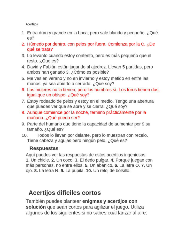 Acertijos | PDF