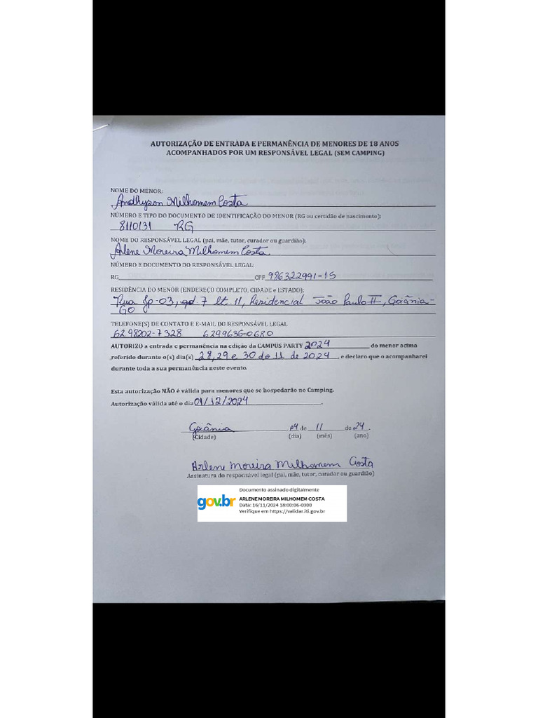 Autorizo Andhy Assinado | PDF