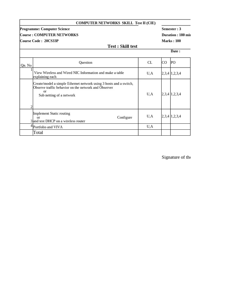 CN Lab - Skill Test2 | PDF