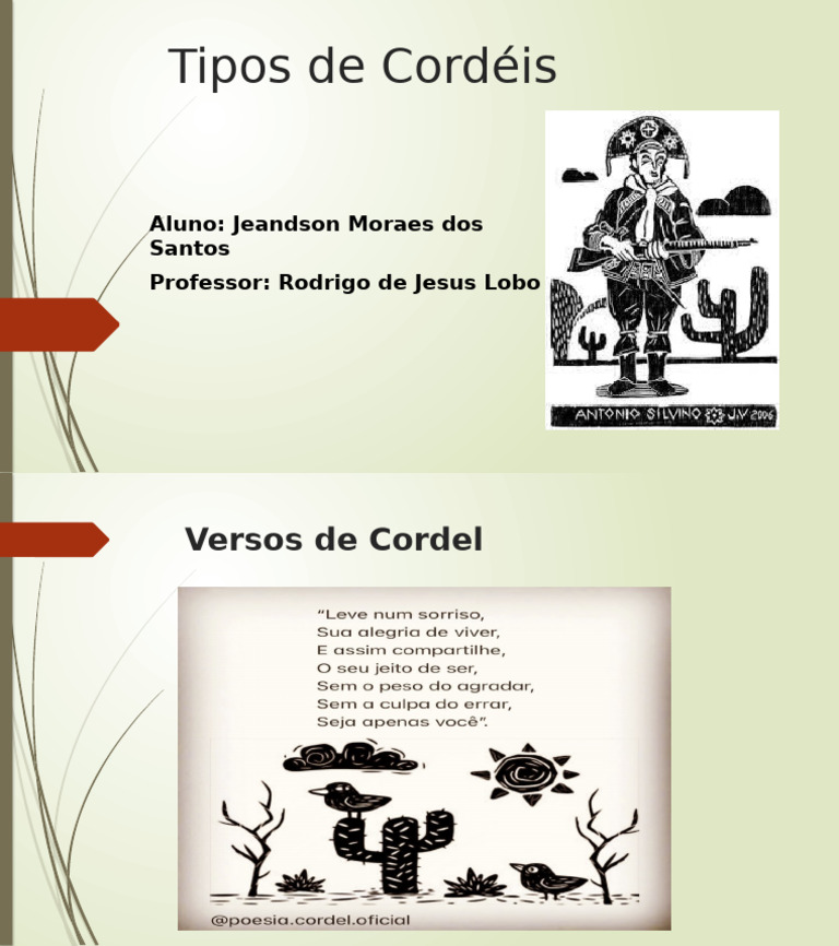 Tipos de Cordéis Jeanderson | PDF
