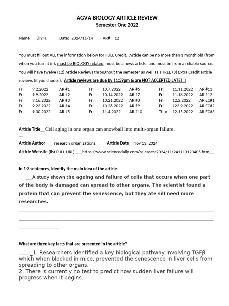 Article Review #12 | PDF | Transforming Growth Factor Beta | Ageing