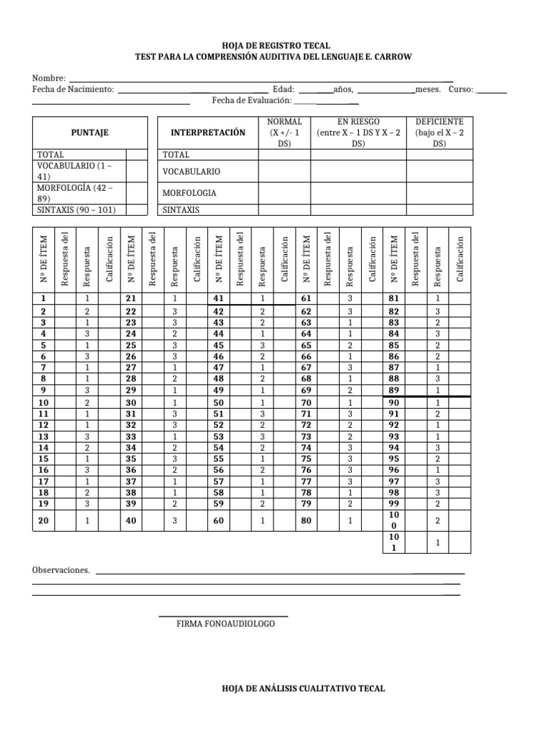 Test de Comprensión Auditiva TECal | PDF | Oración (Lingüística) | Adverbio