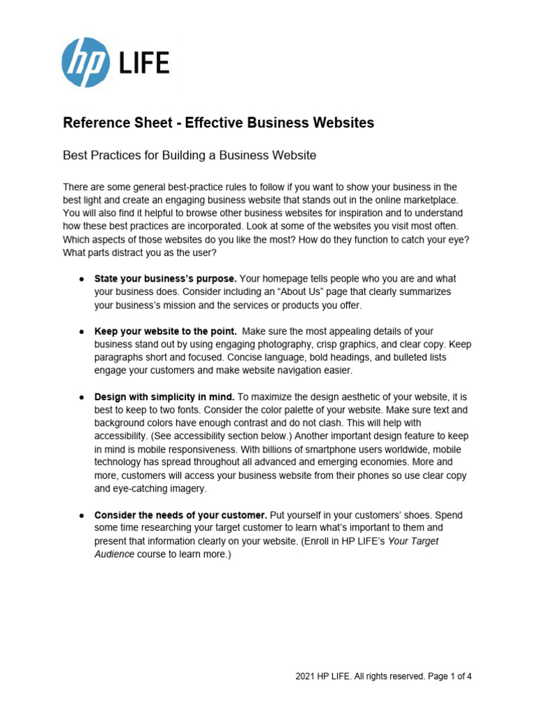 Best Practices for Business Websites | PDF | Websites | World Wide Web