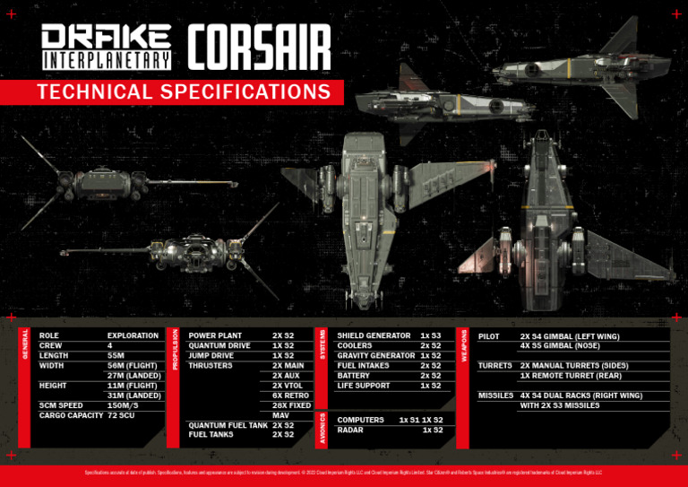 Drake Corsair Spec Sheet | PDF | Military Technology | Aviation
