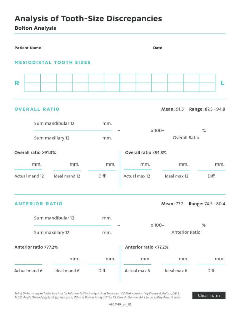 Tooth Size Discrepancy Analysis Guide | PDF | Dentistry Branches ...