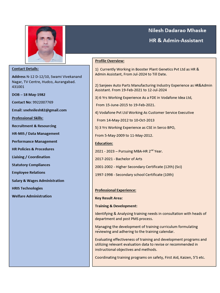 HR & Admin Career Profile | PDF | Employment | Business