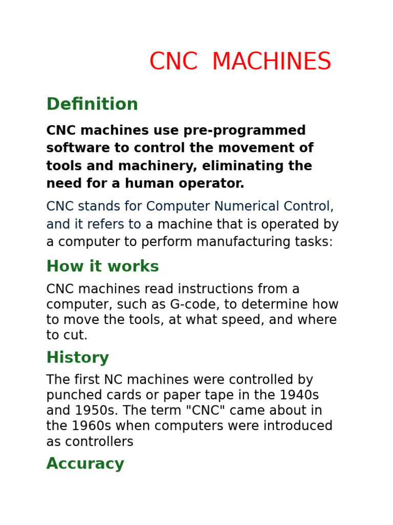 CNC Machines: Basics and Types | PDF