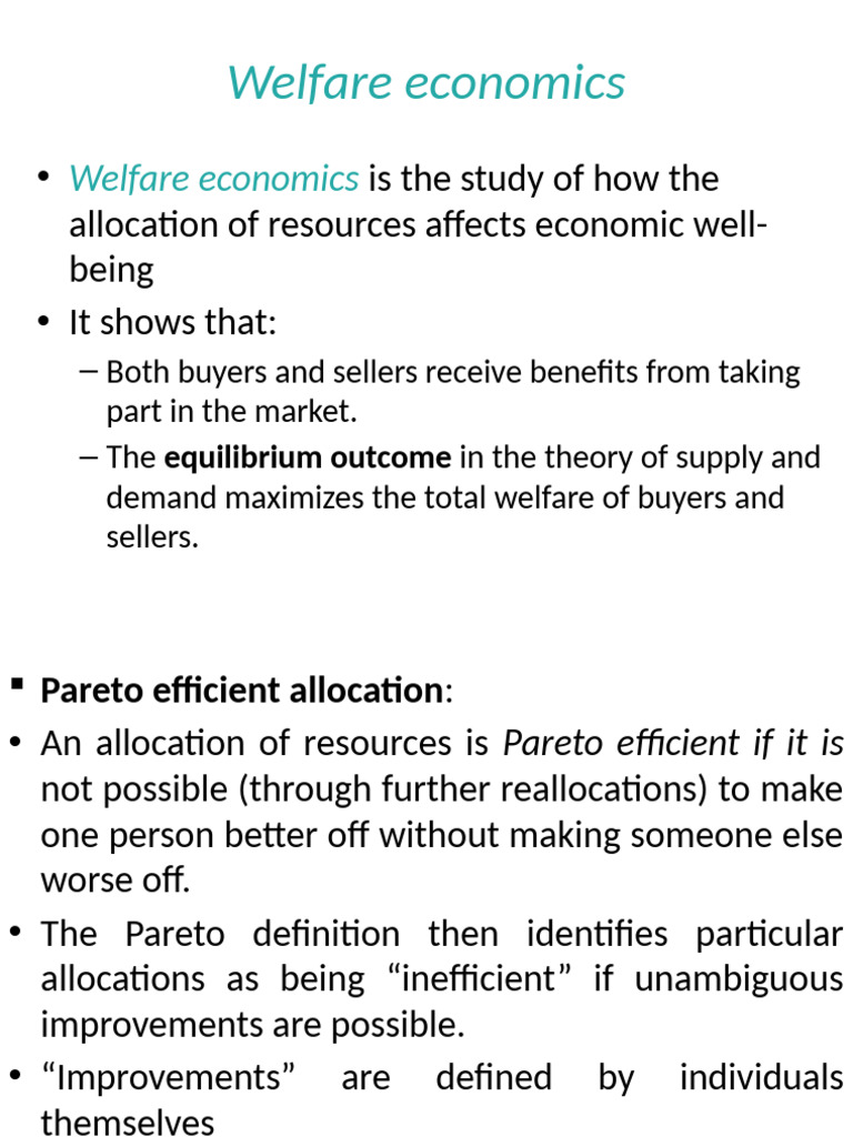 Welfare Economics and Efficiency, Property Right, | PDF | Welfare ...