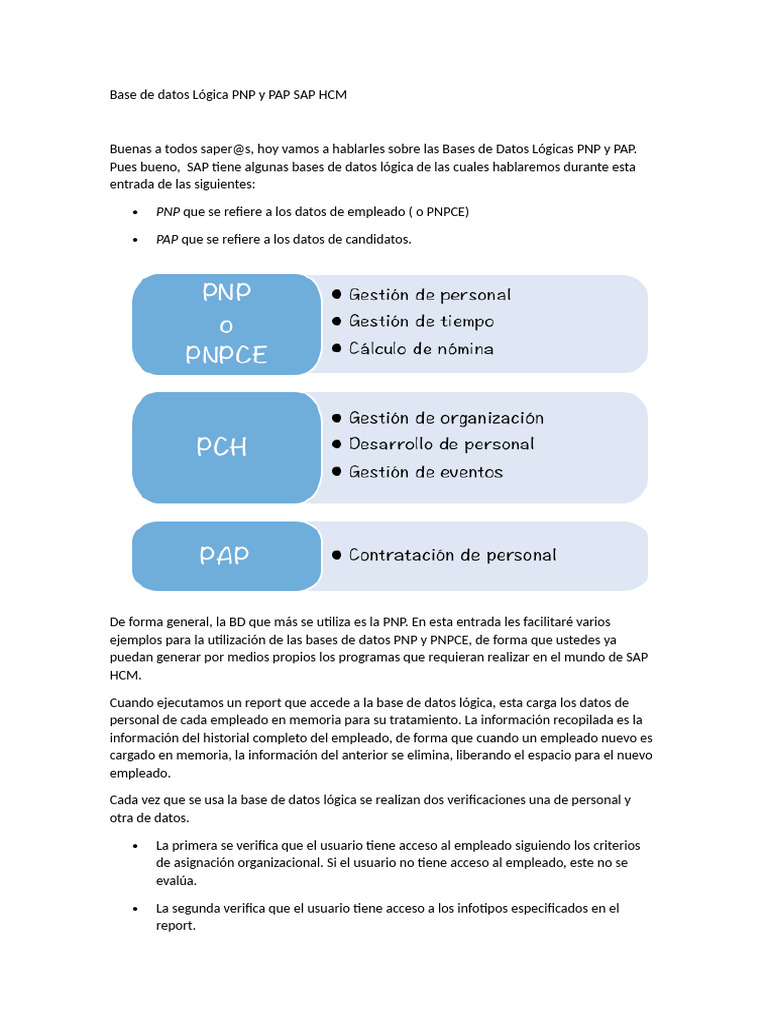 Bases de Datos Lógicas PNP y PAP en SAP | PDF | Bases de datos ...